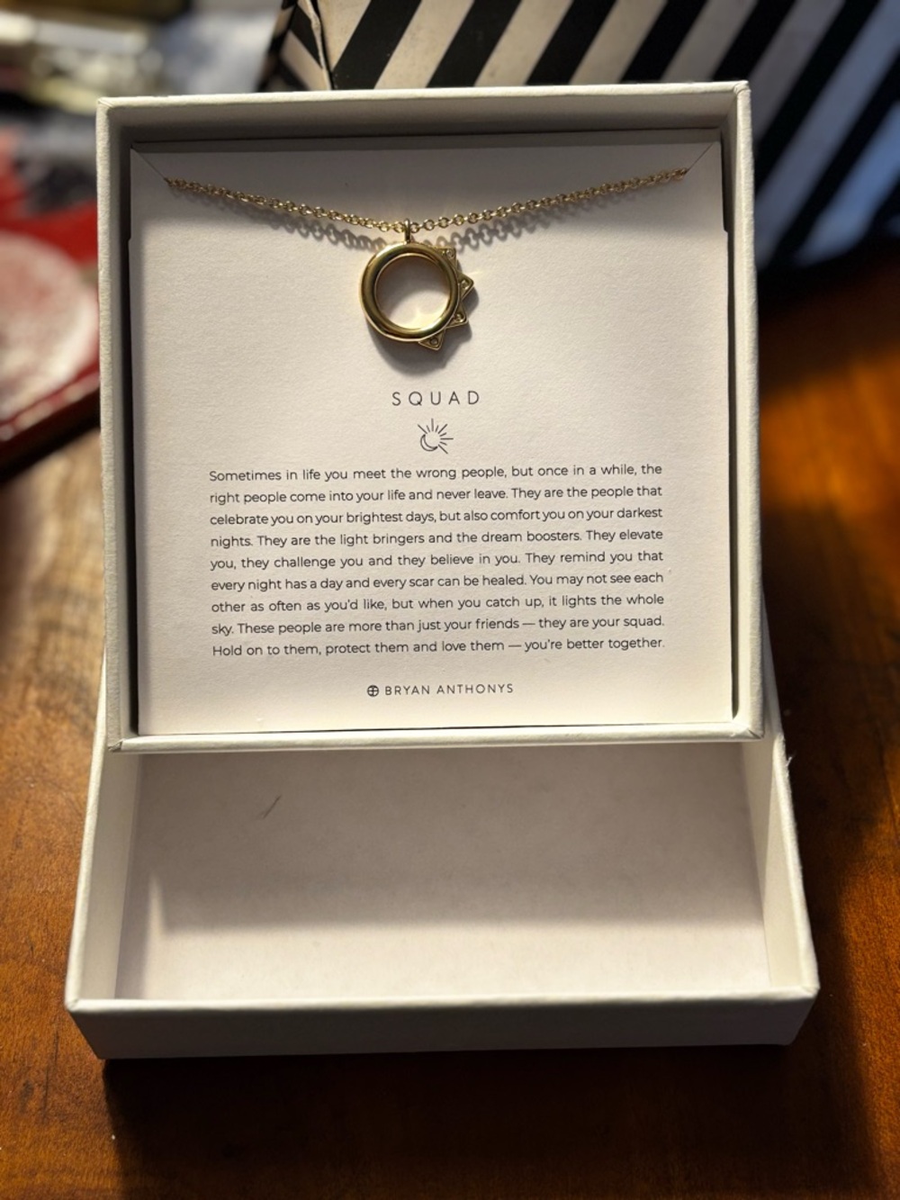 Bryan Anthonys Gold Squad Circle Pendant Necklace